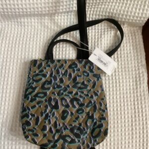 NWT Ted Baker WX- Quiltoe
Quilted Leopard Black gold teal 
Vinyl
11”x9.5”